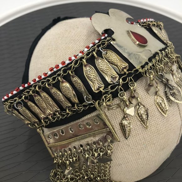 Turkmen Tribal Head Wear, Turkmen Headpiece, Matha Patti, Hair jewelry